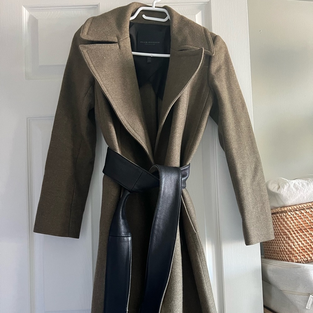 Club Monaco Collection Wool/Leather Coat